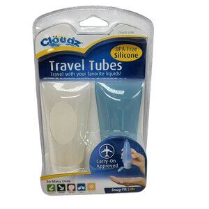 Cloudz BPA-Free Silicone Travel Tubes Toiletry Storage 2 Pack 2 oz Capacity